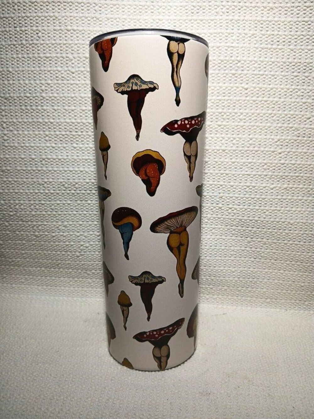20 oz Stainless Steel Tumbler Set – Mushroom Legs Print – Slim Tall Insulated Cu - Picture 6 of 6